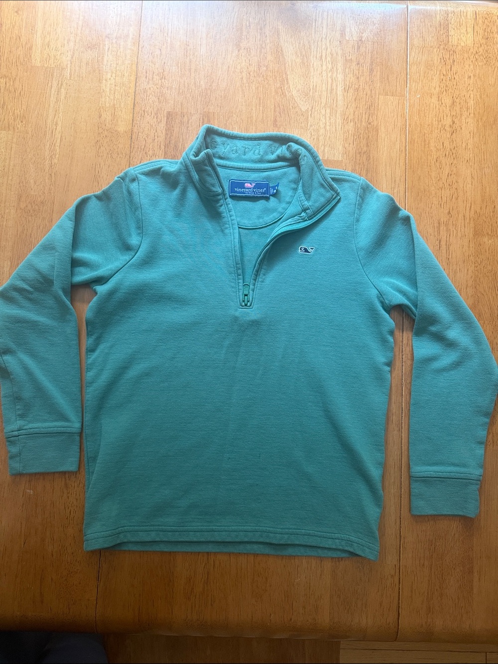 Vineyard Vines Men’s Zip-Up Sweater in Teal Green